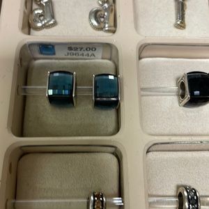 Brighton princess cut crystal ice bead charm - navy montana blue